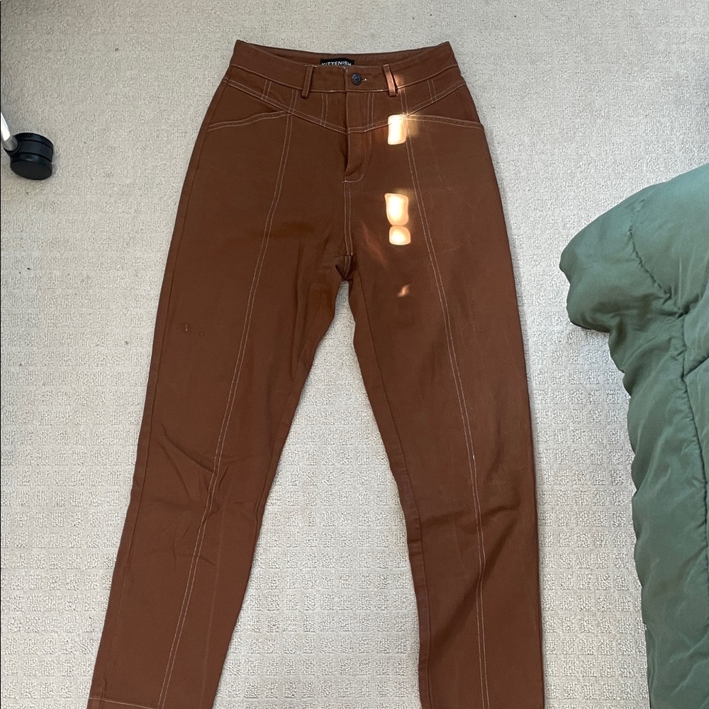 Kittenish Brown Skinny Jeans